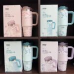 Tyeso Floral Series Insulated Tumbler with Handle (900ml) – Premium Stainless Steel Travel Mug with Leakproof Lid - Image 3