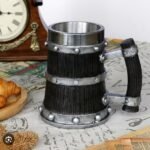 Premium Dark Viking Barrel Stainless Steel Mug - Image 4