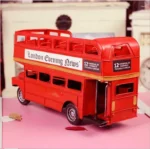 Handmade Retro Iron London Double Decker Bus Model - Image 3