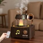 5-in-1 Retro Gramophone Raindrop Humidifier & Bluetooth Speaker — Vintage Walnut Edition