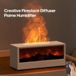 7-Color LED Simulation Fireplace Flame Air Humidifier & Diffuser (150ml) — Premium White Edition