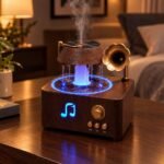 5-in-1 Retro Gramophone Raindrop Humidifier & Bluetooth Speaker — Vintage Walnut Edition - Image 3
