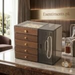 Premium 5-Drawer Wooden Jewelry Organizer with Side Necklace Cabinet - Image 3