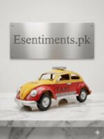 Vintage Handcrafted Metal Beetle Taxi Collectible (24cm)