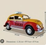 Vintage Handcrafted Metal Beetle Taxi Collectible (24cm) - Image 3