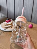 Authentic Starbucks Limited Edition Pink Bearista Glass Tumbler - Image 5