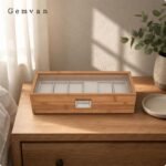 Luxury Wooden Watch Organizer Case – 6 Slots (Eco-Friendly Bamboo) - Image 3